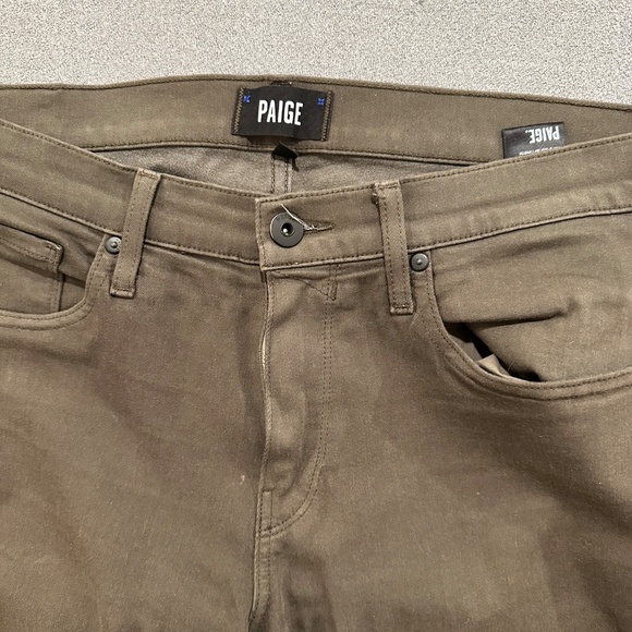 Paige Federal Olive Green Jeans Size 32 - Picture 5 of 13